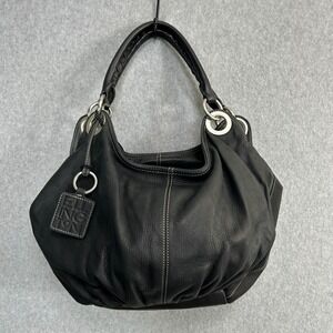 Ellington Handbag Black Pebbled Leather Hobo Shoulder Bag Nicole Satchel Purse